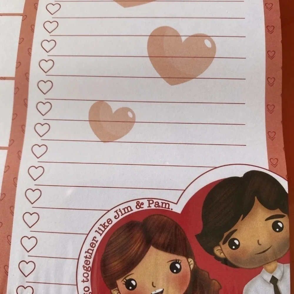 The Office List Pad and Pen Set Jim & Pam Writing Note Pad 80 Sheets NEW